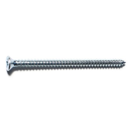 MIDWEST FASTENER Sheet Metal Screw, #14 x 4 in, Zinc Plated Steel Flat Head Phillips Drive, 100 PK 50850